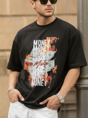 Envagor “Make Money” Graphic Black T-Shirt for Men (Copy)