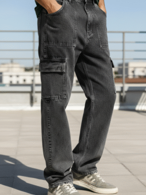 Baggy Denim Carbon Black Jeans-Dripp Serie